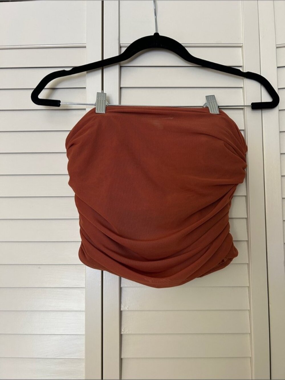 Ruched Rust Tube Top M